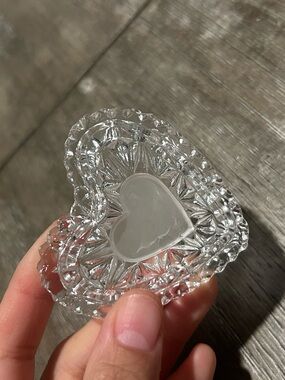 Clear Glass Heart Trinket Dish - Home Accents